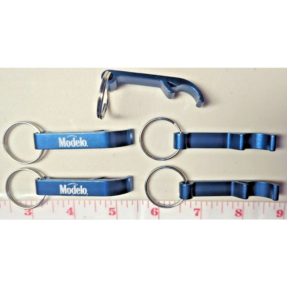 BOGO Free Modelo Especial 5‑Pack Blue Key Chain Bottle Openers, Solid Aluminum